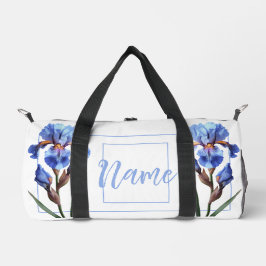 Personalisiert 19" Duffle Bag - Blue Iris Blume