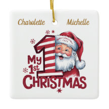 Personalisiert 1. Weihnachtsmädchen Santa Keramik