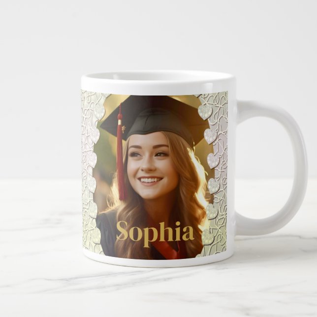 Personalisiert 2024 Abschluss Fotos Geschenke für  Jumbo-Tasse (Rechts)