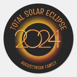 Personalisiert 2024 INSGESAMT SOLAR ECLIPSE Runder Aufkleber