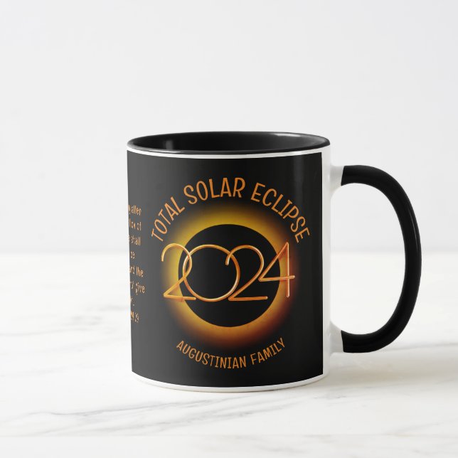 Personalisiert 2024 INSGESAMT SOLAR ECLIPSE Tasse (Rechts)