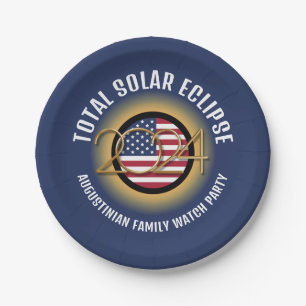 Personalisiert 2024 INSGESAMT SOLAR ECLIPSE USA Pappteller