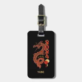 Personalisiert 2024 Jahr der Drachenluggyag-Tags Gepäckanhänger