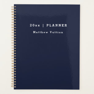 Personalisiert 2024 Navy Blue Weekly Monthly Planer