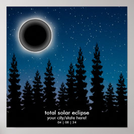 Personalisiert 2024 Solar Eclipse Souvenir Memento Poster