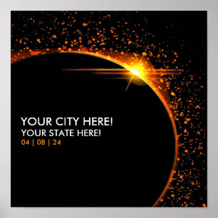 Personalisiert 2024 Solar Eclipse Souvenir Memento Poster
