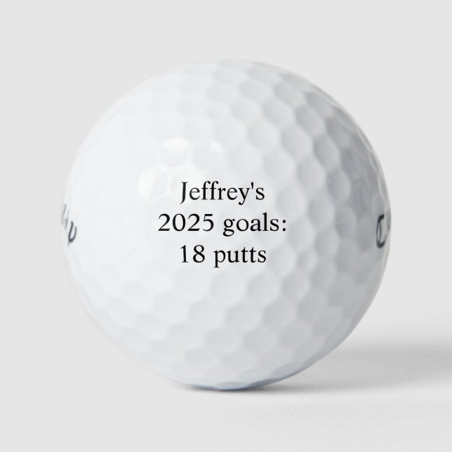 Personalisiert "2025 Tore: 18 Putts" lustig Golfball (Vorderseite)