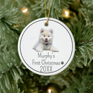 Personalisiert 20XX Hunde Erstes Weihnachtsfest Fo Keramik Ornament