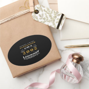 Personalisiert 21. Geburtstag 2002 Name Legendär h Ovaler Aufkleber