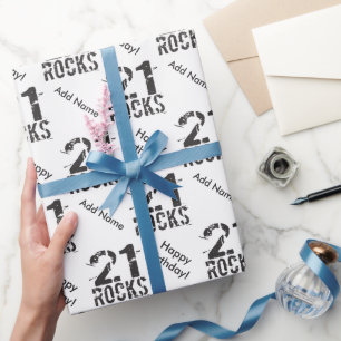 Personalisiert 21. Geburtstag - 21 Steine Geschenkpapier