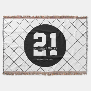 Personalisiert 21. Geburtstag Modern und elegant Decke