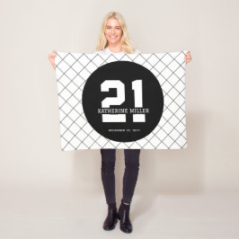 Personalisiert 21. Geburtstag Modern und elegant Fleecedecke