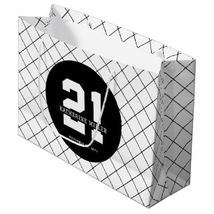 Personalisiert 21. Geburtstag Modern und elegant Große Geschenktüte