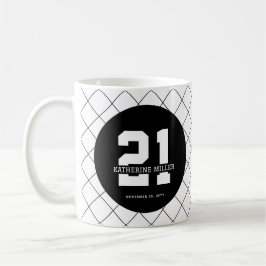 Personalisiert 21. Geburtstag Modern und elegant Kaffeetasse
