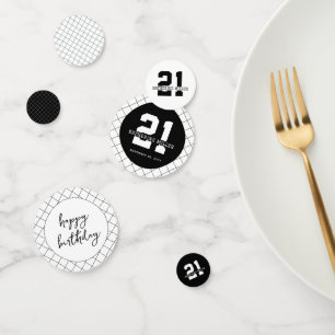 Personalisiert 21. Geburtstag Modern und elegant Konfetti