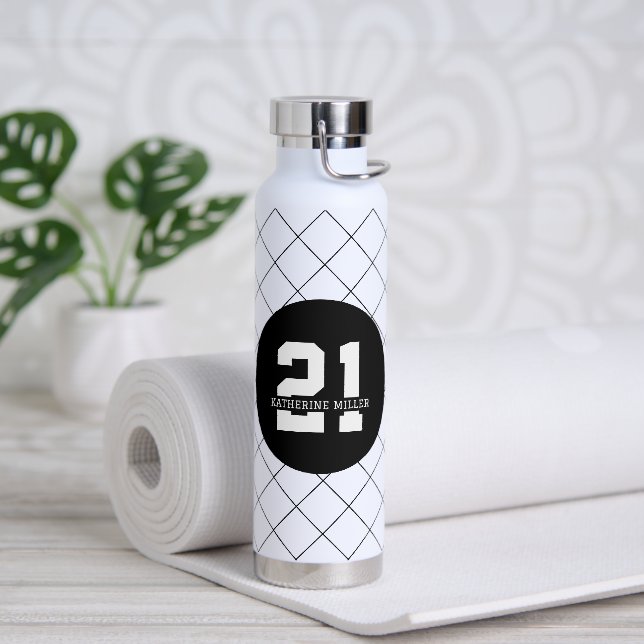 Personalisiert 21. Geburtstag Modern und elegant Trinkflasche (Yoga)