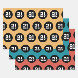 Personalisiert 21. Geburtstag Modernes Retro Geschenkpapier Set