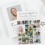 Personalisiert 24 Fotomaterial Dankeskarte<br><div class="desc">Dieses Foto Collage Memorial danken Ihnen Karte hat 25 Fotos, kann für ihn oder sie sein, ist ideal für das Geben bei einer Beerdigung, weck oder Gedenkfeier. Das Denkmal Dankeschön ist leicht zu personalisieren und die Stile, Größe und Schriftart des Schriftartes können durch Anklicken des entsprechenden Links nach Personalisierung geändert...</div>