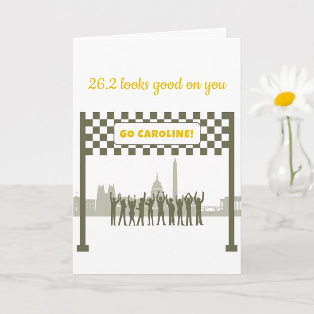 Personalisiert 26,2 Marine Washington DC Marathon Karte (Kleine Pflanze)