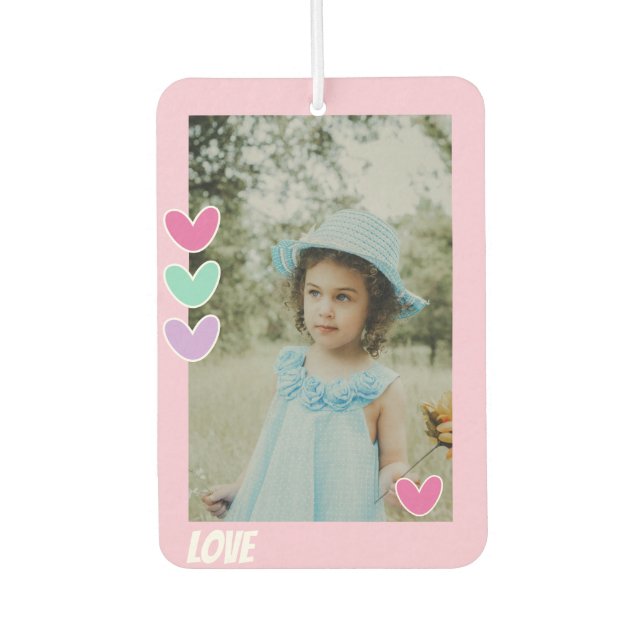 Personalisiert 2 Foto und 2 Name Autolufterfrischer (Vorderseite)