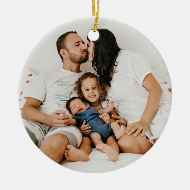 Personalisiert 2 Foto Weihnachtszeit Keramik Ornament (Vorne)