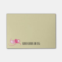 Personalisiert 2 rosa Herzen mit Ribbons