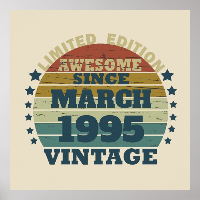 Personalisiert 30 Vintag 30. Geburtstag Party Poster (Vorne)