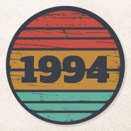 Personalisiert 30 Vintag 30. Geburtstag Party Runder Pappuntersetzer