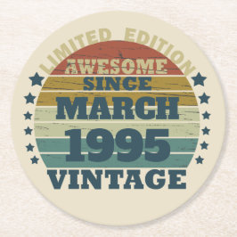 Personalisiert 30 Vintag 30. Geburtstag Party Runder Pappuntersetzer