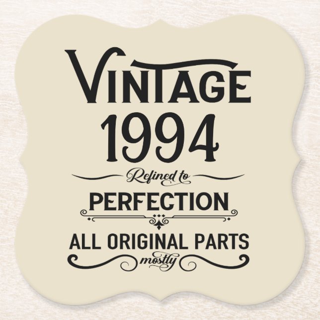 Personalisiert 30 Vintag 30. Geburtstag Party Untersetzer (Vorderseite)