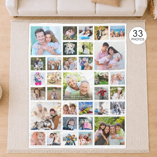 Personalisiert 33 Fotomaterial Vorlage weiß Fleecedecke (Von Creator hochgeladen)