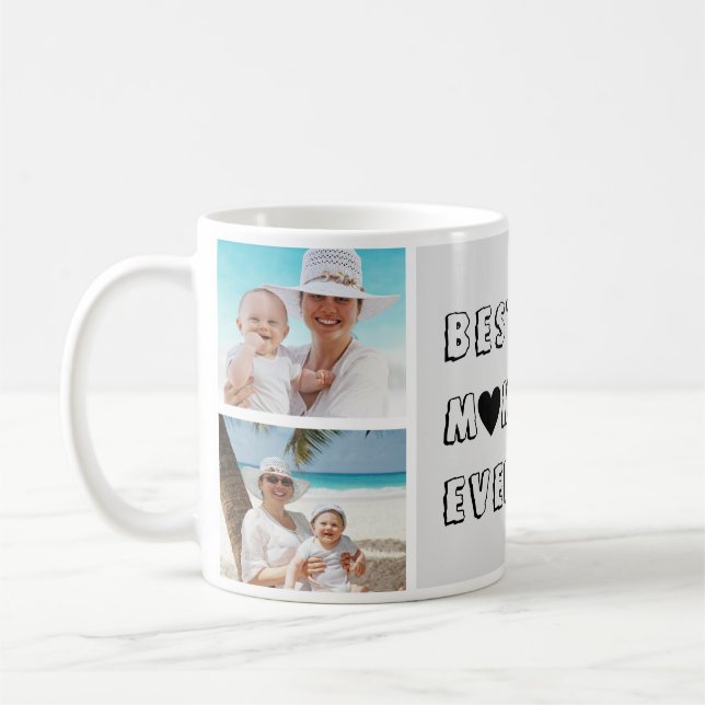 Personalisiert 3 Foto Beste Mama je Kaffeetasse (Links)