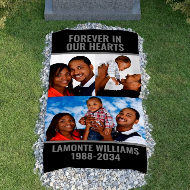Personalisiert 3 Foto Collage Grave Blanket Cover Banner (Personalized 3 Photo Collage Grave Blanket Cover Banner
)