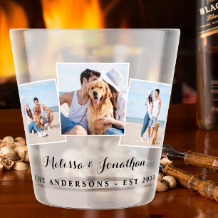 Personalisiert 3 Foto Einzigartige Hochzeit Schnapsglas