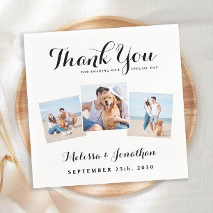 Personalisiert 3 Foto Einzigartige Hochzeit Serviette