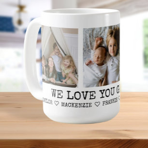 Personalisiert 3 Foto und Liebe - Herzdetails Kaffeetasse