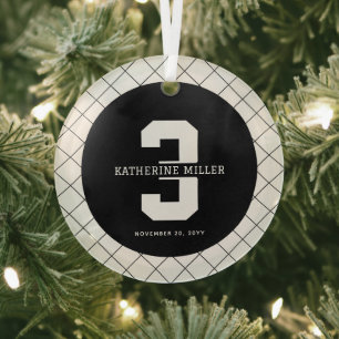 Personalisiert 3. Geburtstag Modern und elegant Ornament Aus Glas
