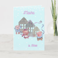 Personalisiert 3 kleine Schweine Geburtstagsfeier