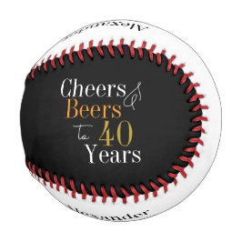 Personalisiert 40. Geburtstag Cheers Biere Black G Baseball