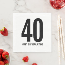 Personalisiert 40. Geburtstag Napkins Serviette