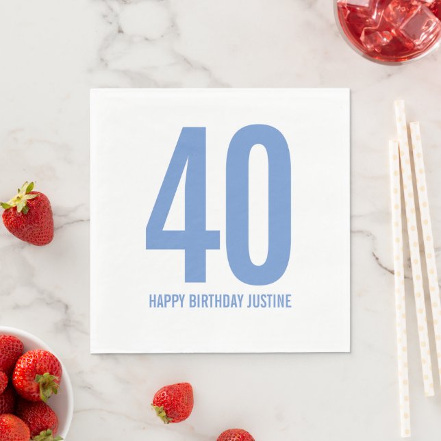 Personalisiert 40. Geburtstag Napkins Serviette (Beispiel)
