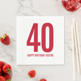 Personalisiert 40. Geburtstag Napkins Serviette