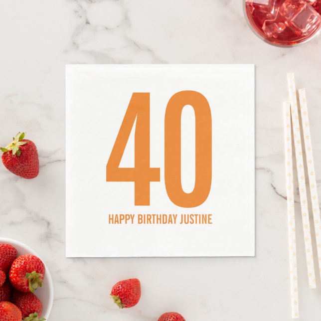 Personalisiert 40. Geburtstag Napkins Serviette (Beispiel)