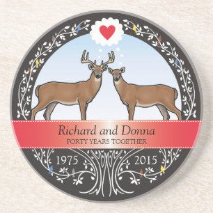 Personalisiert 40. Hochzeitstag, Buck & Doe Getränkeuntersetzer