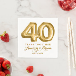 personalisiert 40. Jahrestag Serviette