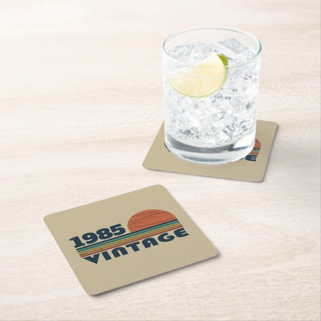 Personalisiert 40 Vintag 40. Geburtstag Party Rechteckiger Pappuntersetzer (Vor Ort)