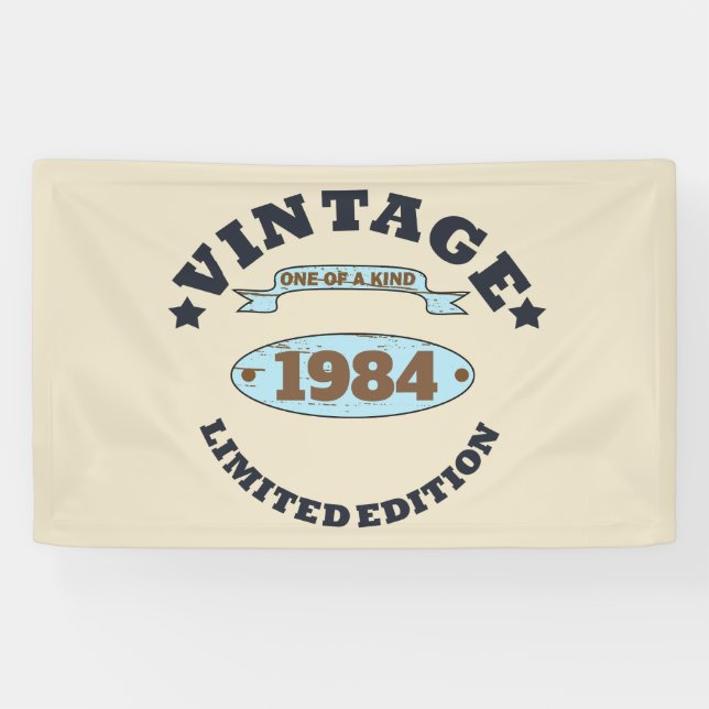 Personalisiert 40 Vintages Party Banner (Horizontal)