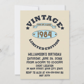 Personalisiert 40 Vintages Party Einladung
