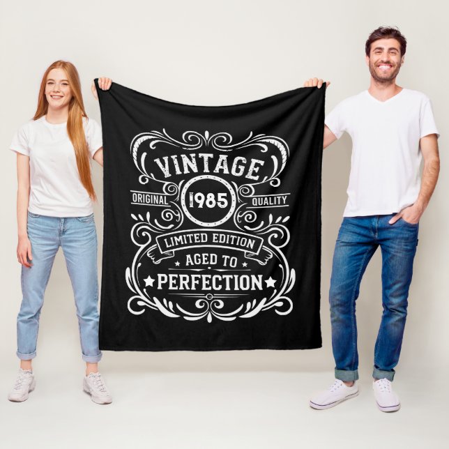 Personalisiert 40 Vintages Party Fleecedecke (Beispiel)