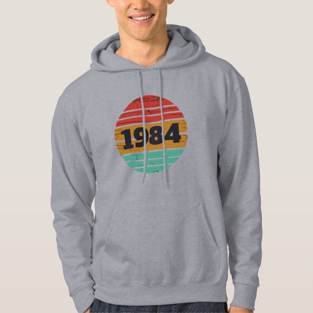 Personalisiert 40 Vintages Party Hoodie (Vorderseite)